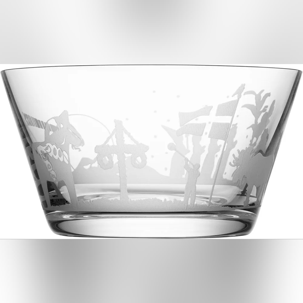 NEW box Orrefors Sweden Symbols Crystal Bowl